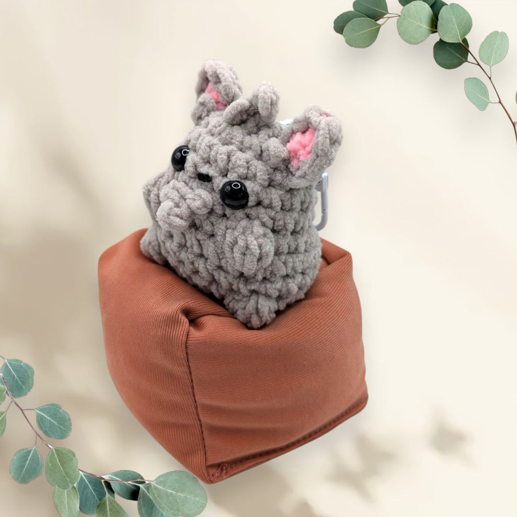 Minccino Squeaky Crochet Keychain