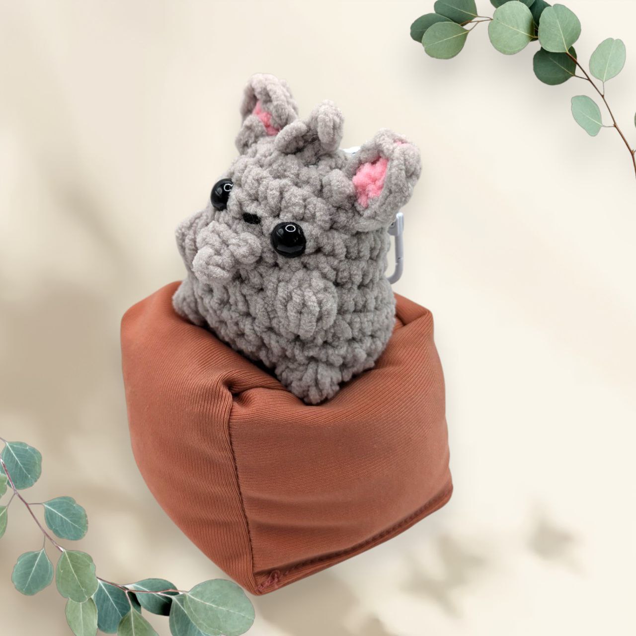 Minccino Squeaky Crochet Keychain