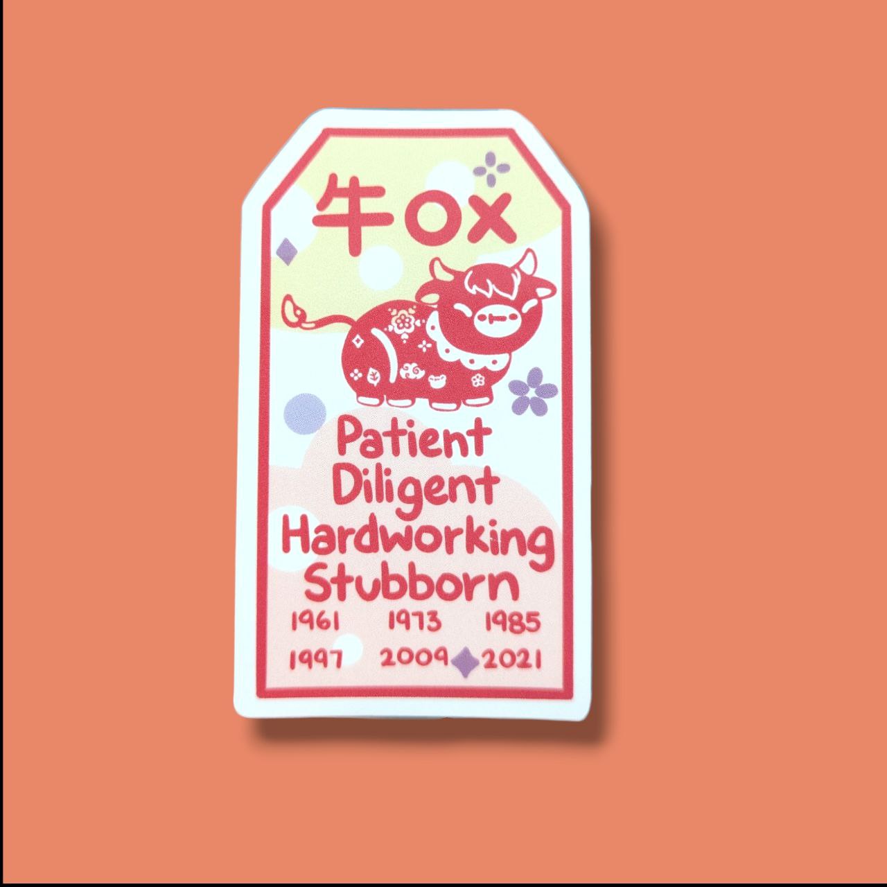 Ox Zodiac Vinyl Sticker