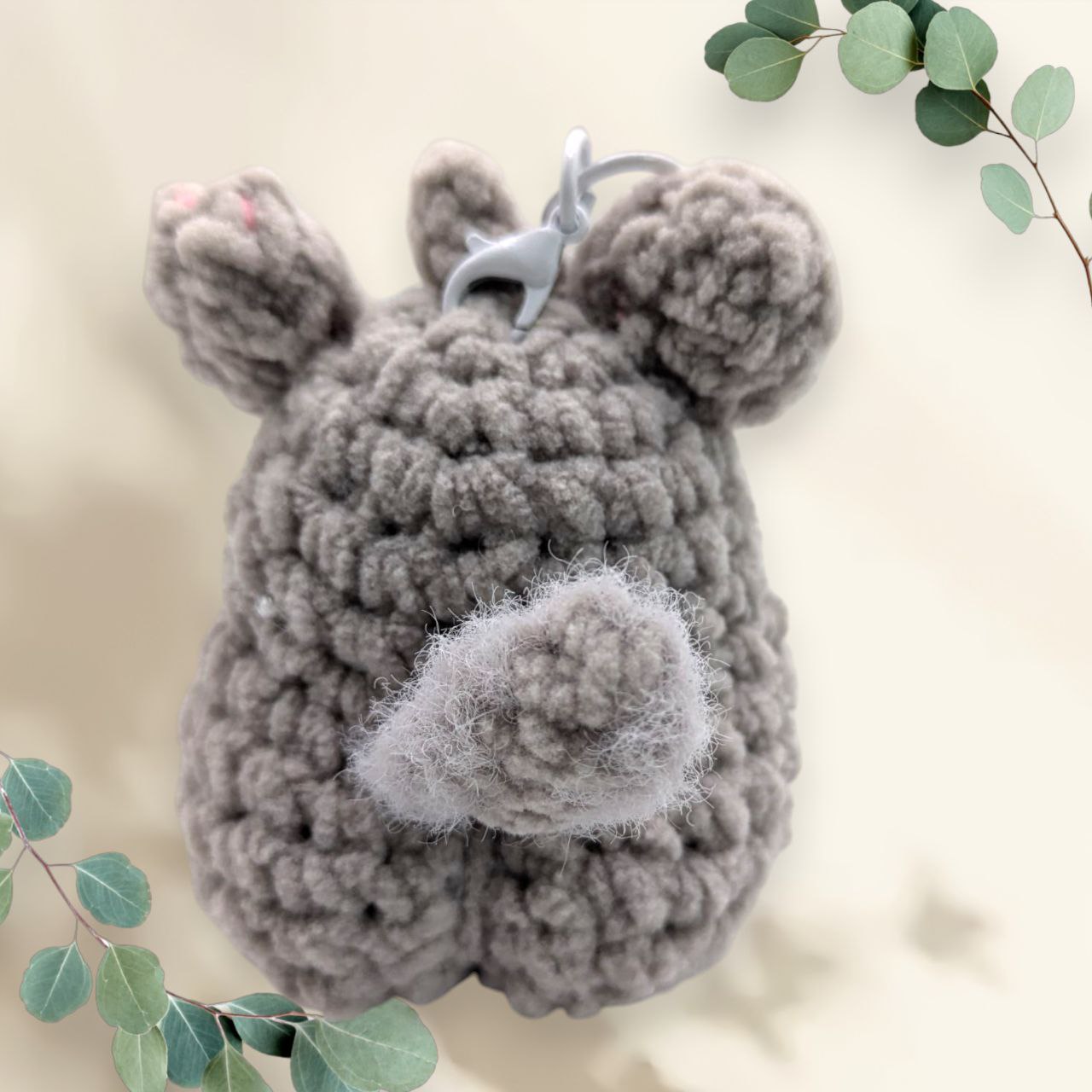 Minccino Squeaky Crochet Keychain