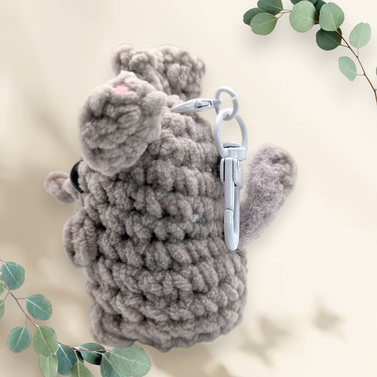 Minccino Squeaky Crochet Keychain