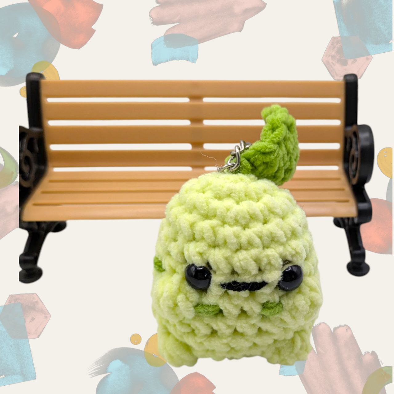 Chikorita Squeaky Crochet Keychain