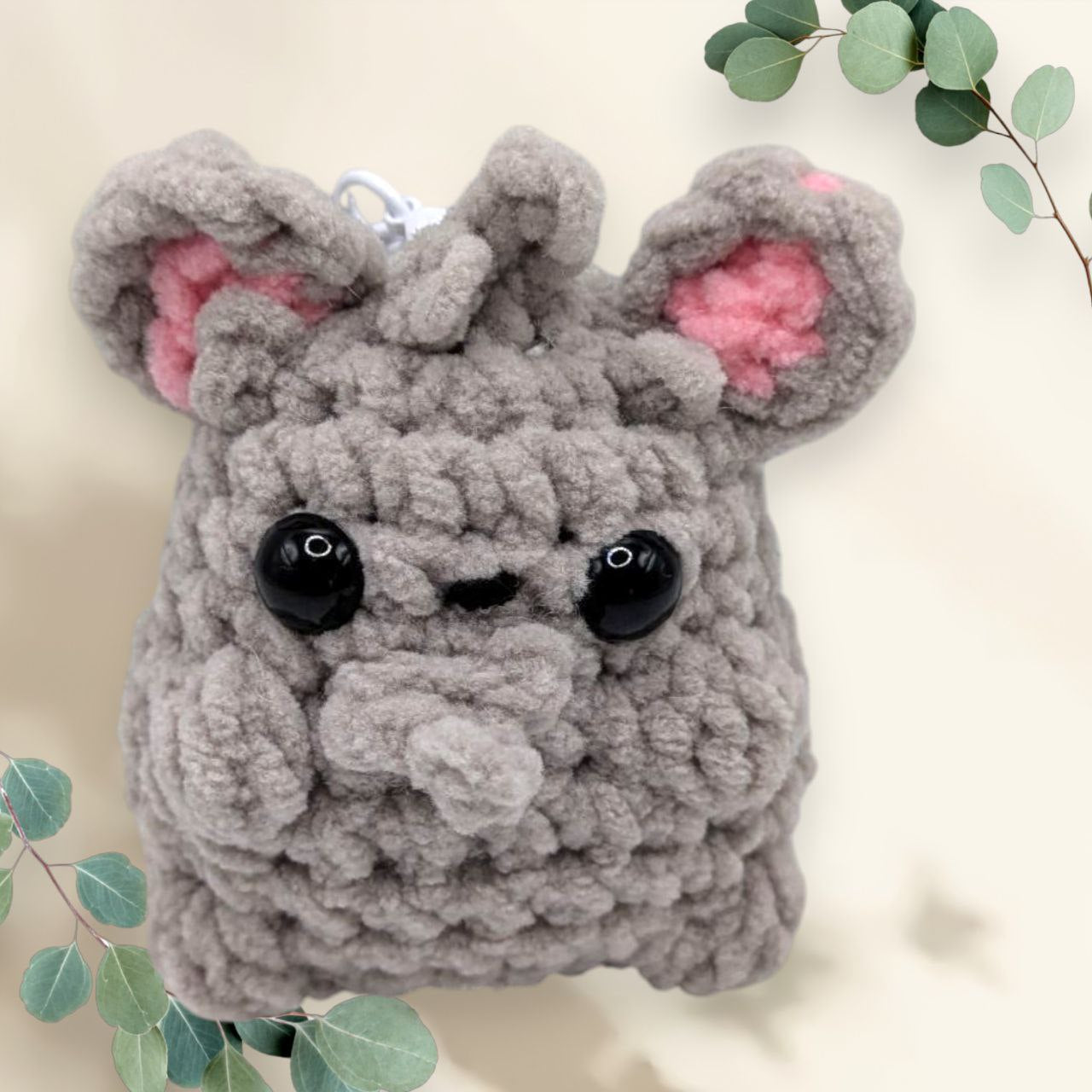 Minccino Squeaky Crochet Keychain