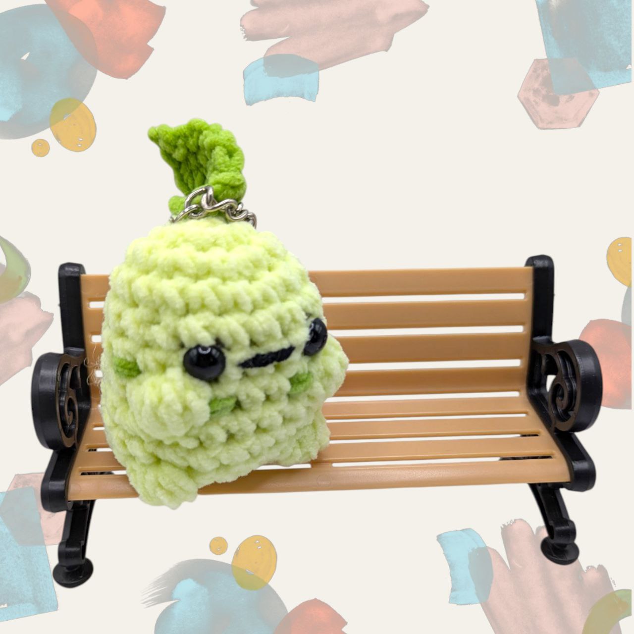 Chikorita Squeaky Crochet Keychain