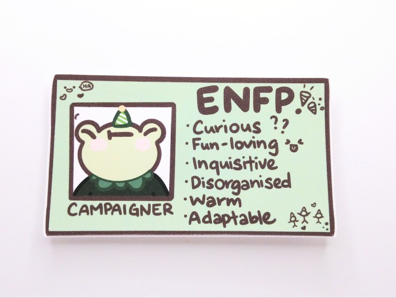 ENFP MBTI Card Vinyl Sticker