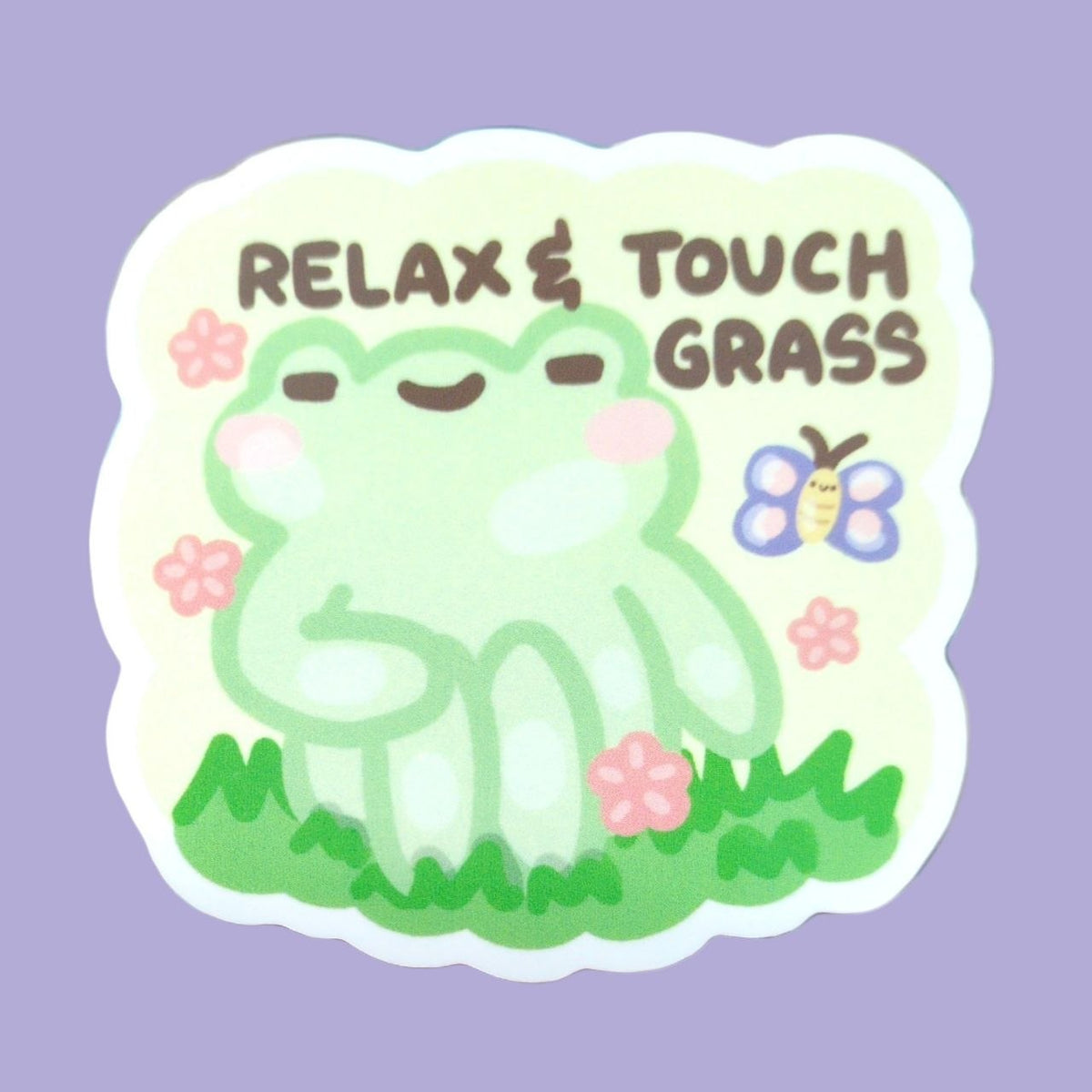 Relax & Touch Grass Vinyl Sticker
