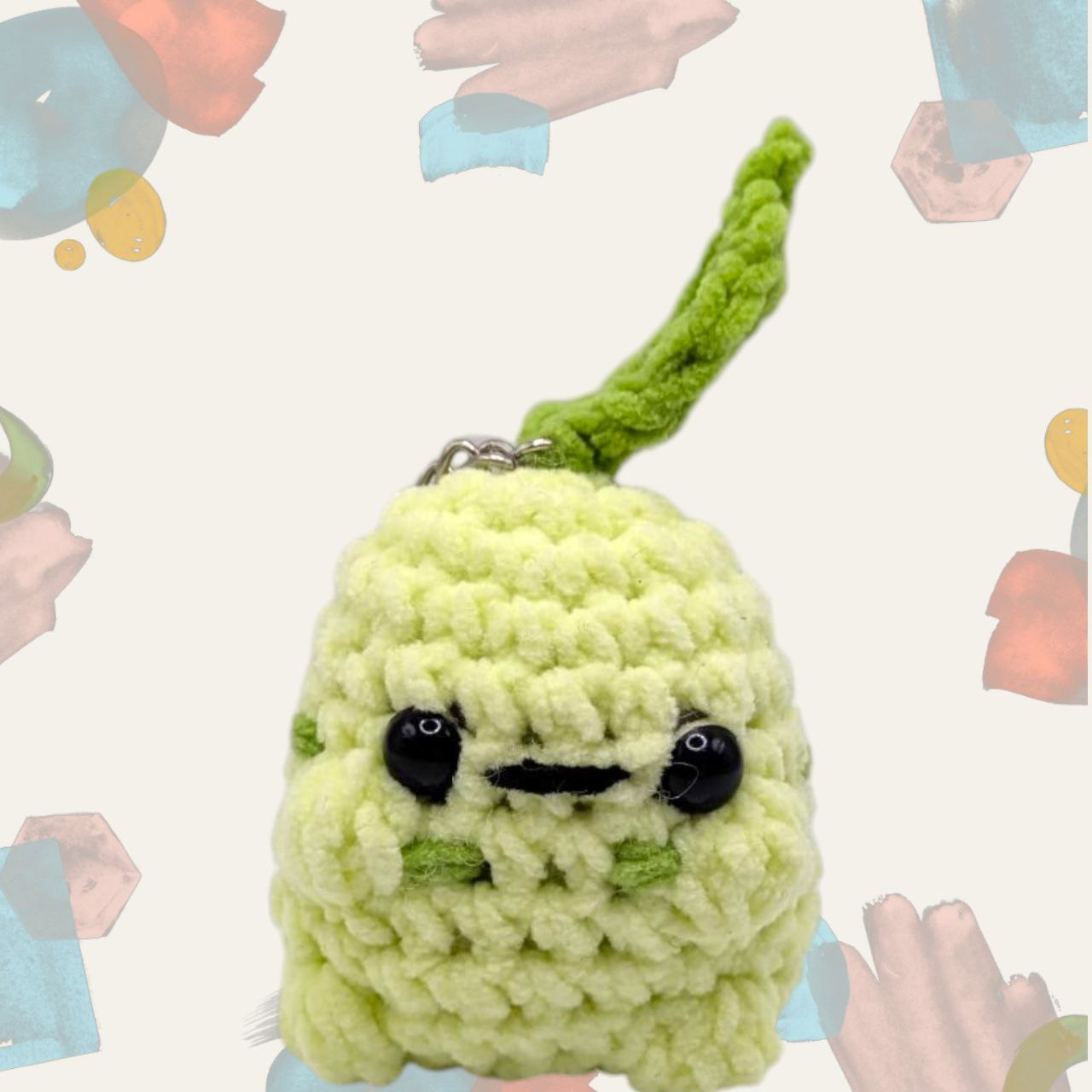 Chikorita Squeaky Crochet Keychain