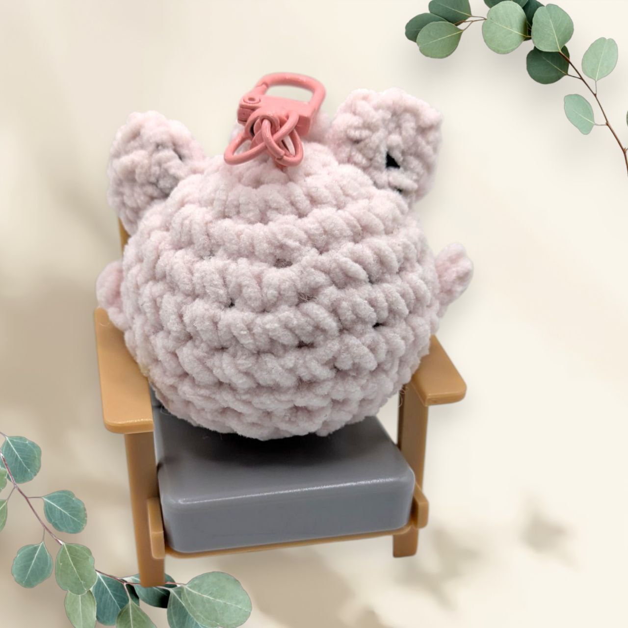 Jigglypuff Squeaky Crochet Keychain