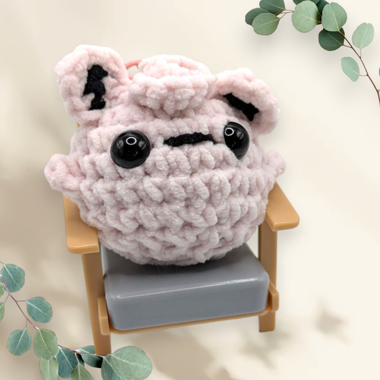 Jigglypuff Squeaky Crochet Keychain