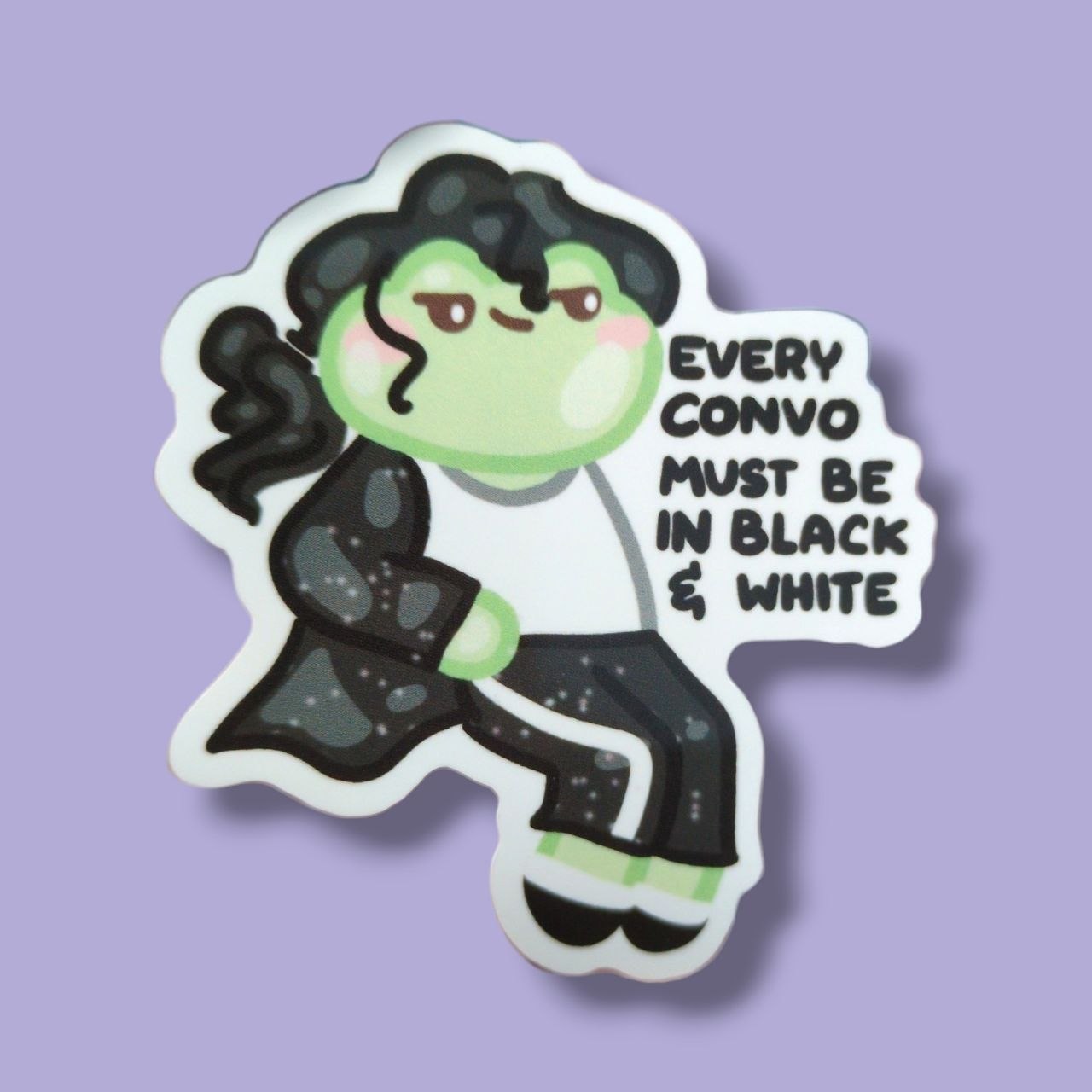 Every convo must be in black & white Vinyl Sticker