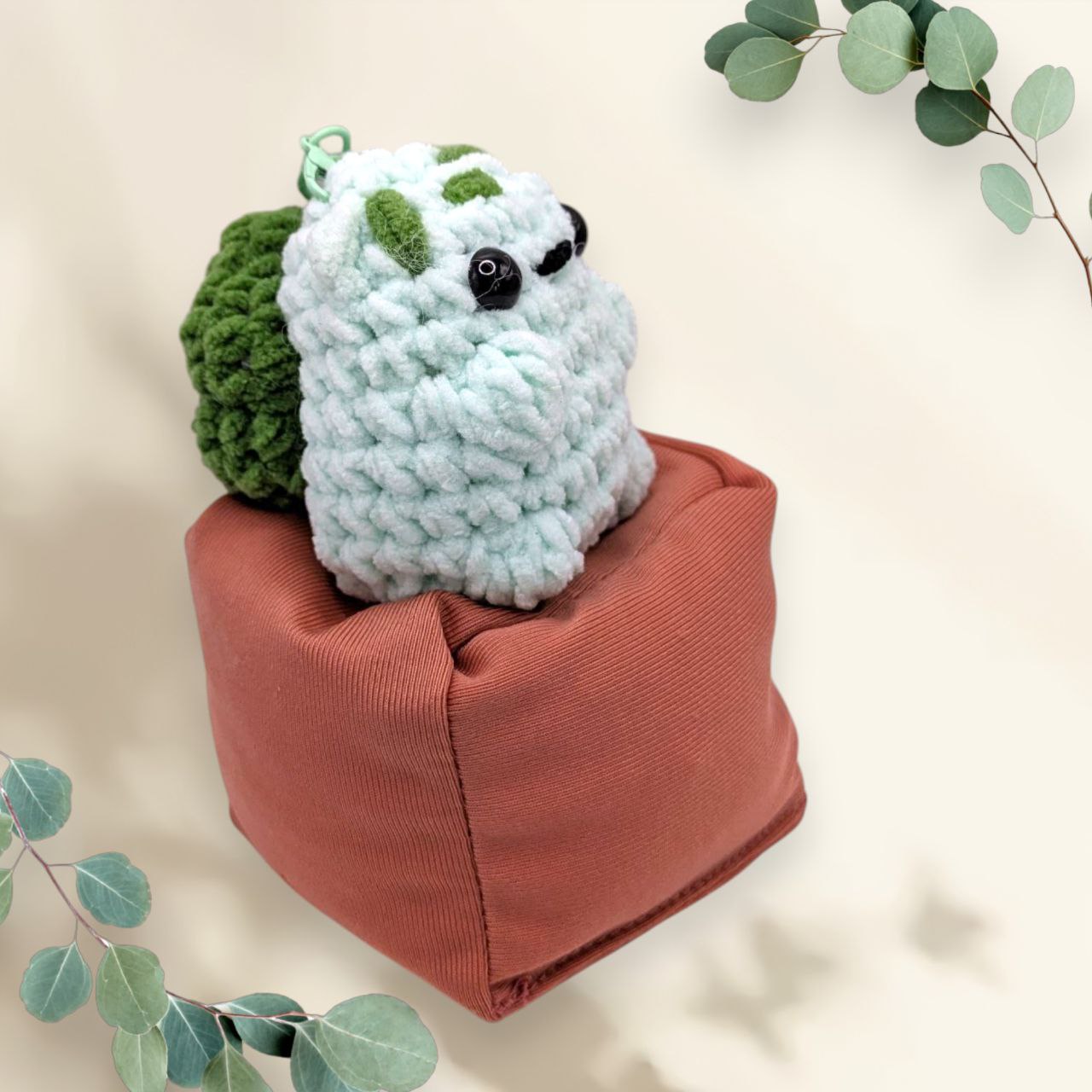 Bulbasaur Squeaky Crochet Keychain