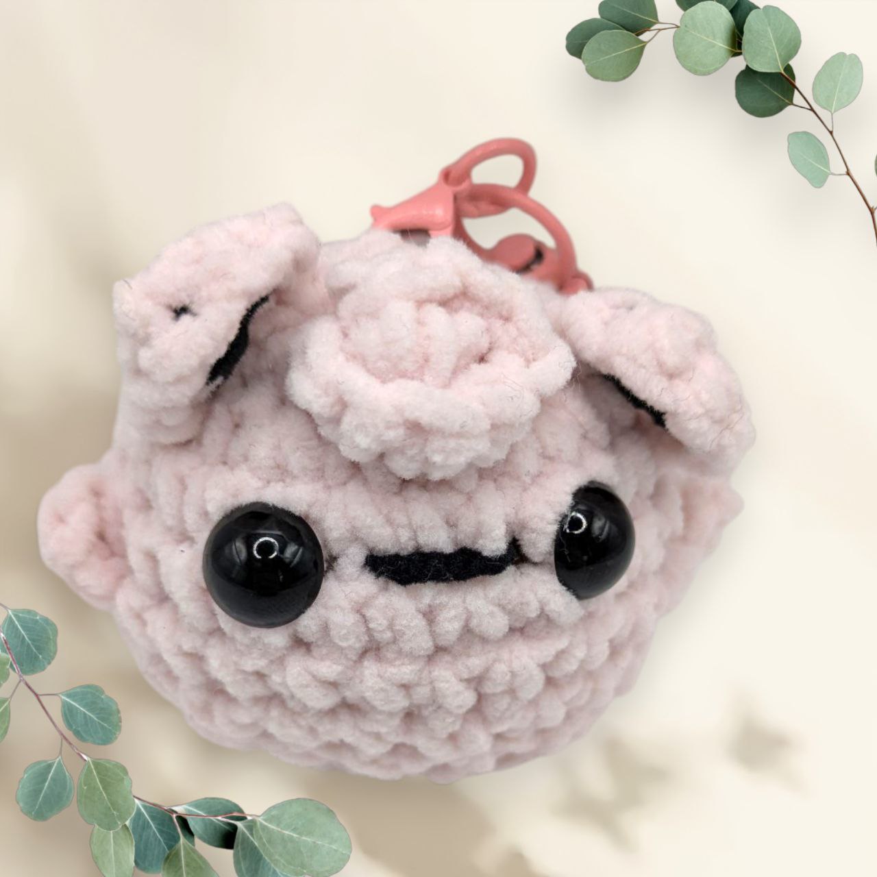 Jigglypuff Squeaky Crochet Keychain