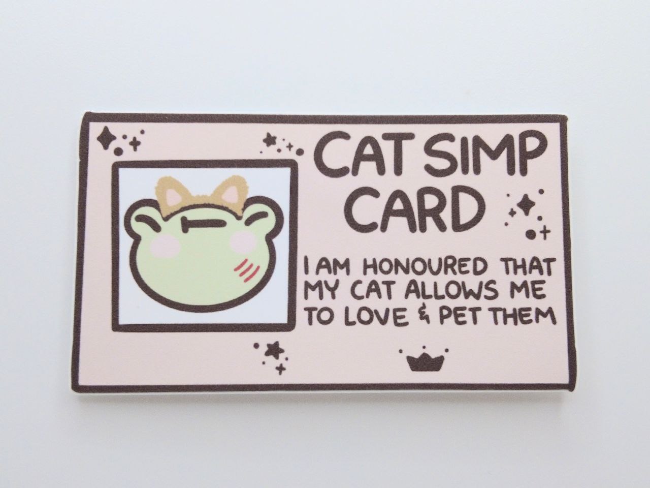 Cat Simp Card Vinyl Sticker