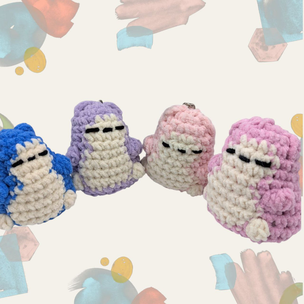 Snorlax Squeaky Crochet Keychain