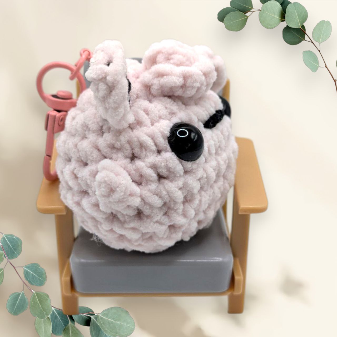 Jigglypuff Squeaky Crochet Keychain