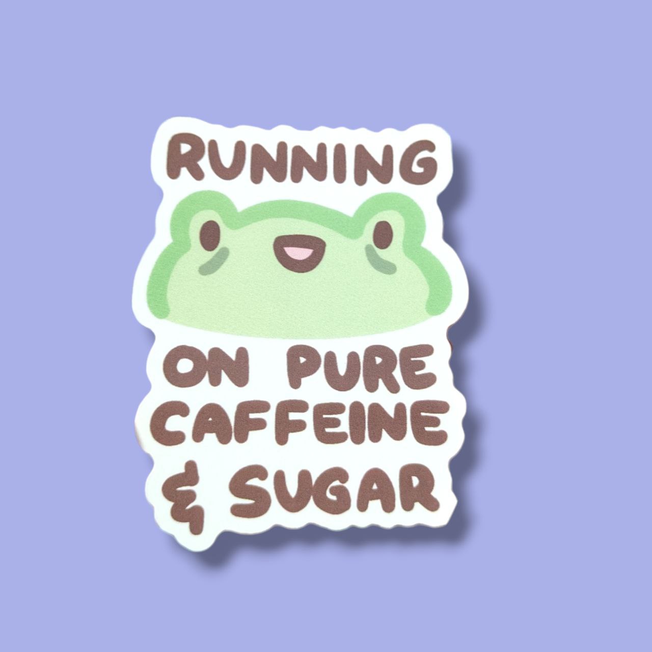 Running On Pure Caffeine & Sugar Vinyl Sticker