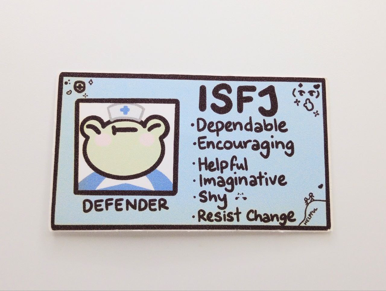 ISFJ MBTI Card Vinyl Sticker