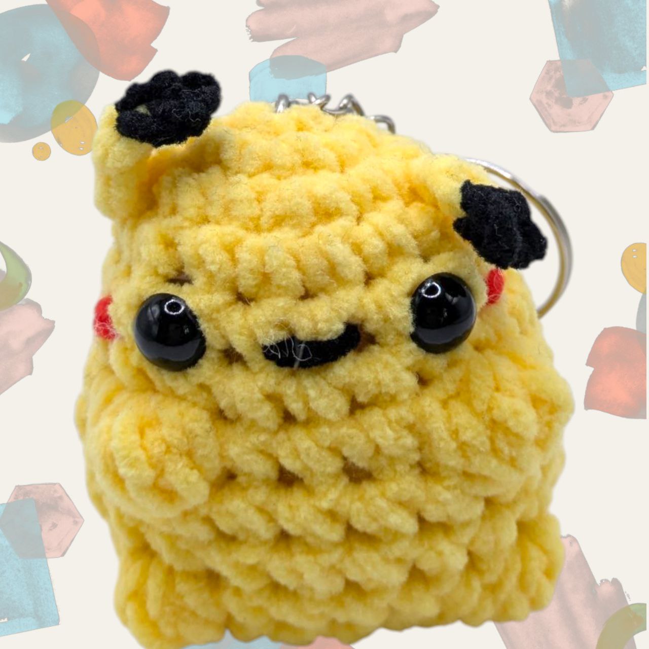 Pikachu Squeaky Crochet Keychain