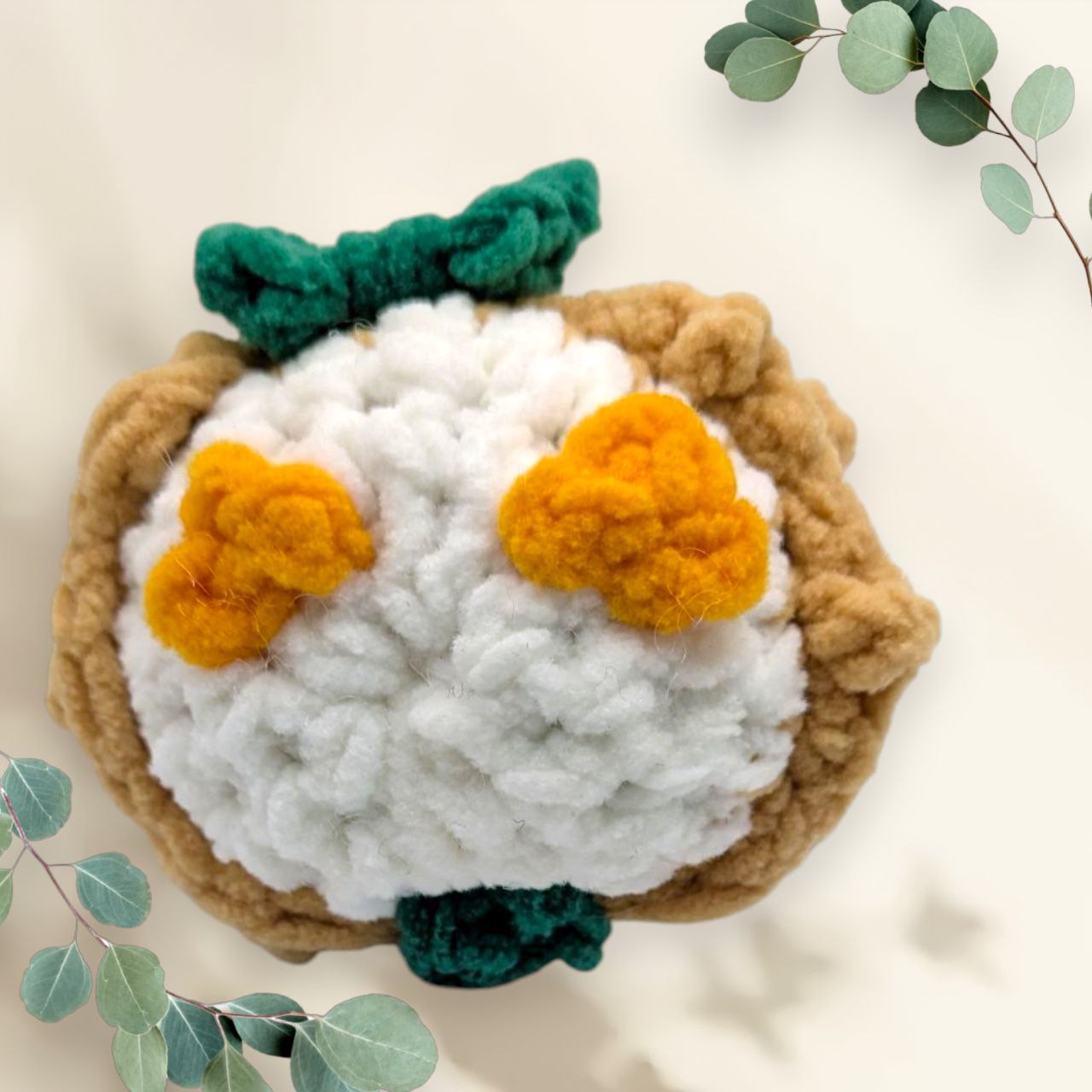 Rowlet Squeaky Crochet Keychain