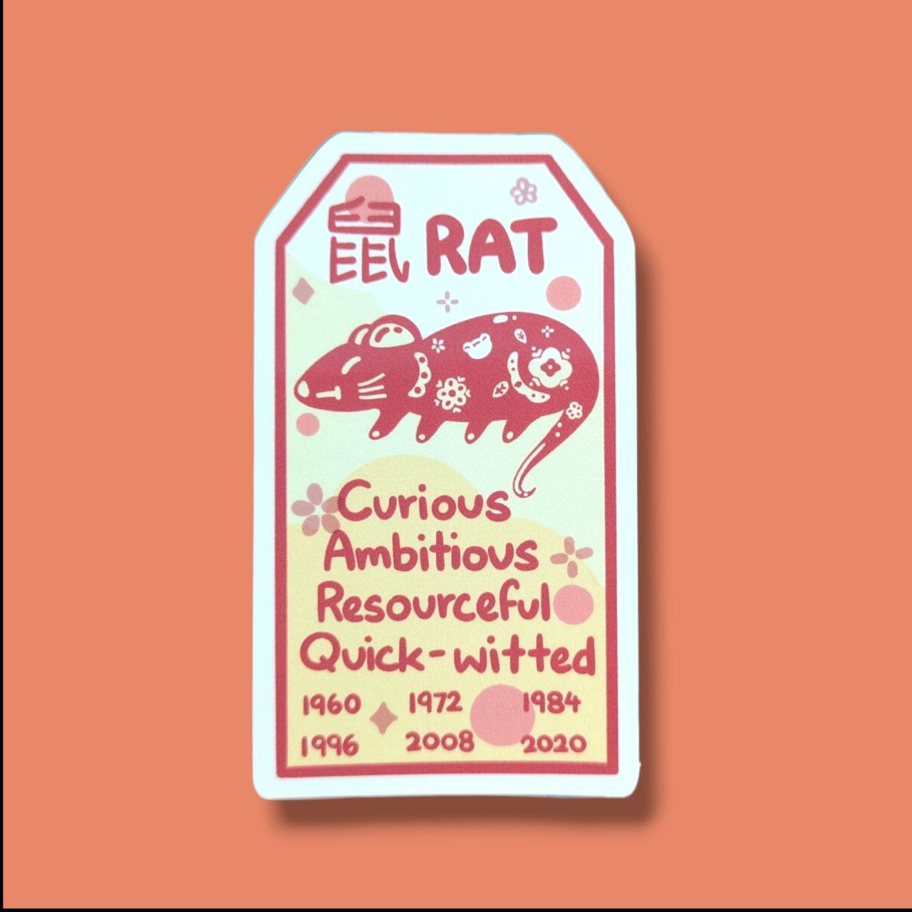Rat Zodiac Vinyl Sticker