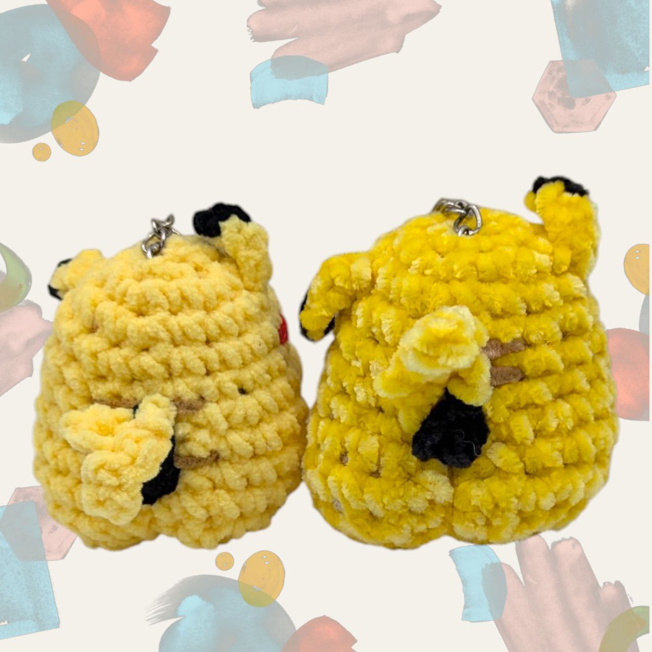 Pikachu Squeaky Crochet Keychain