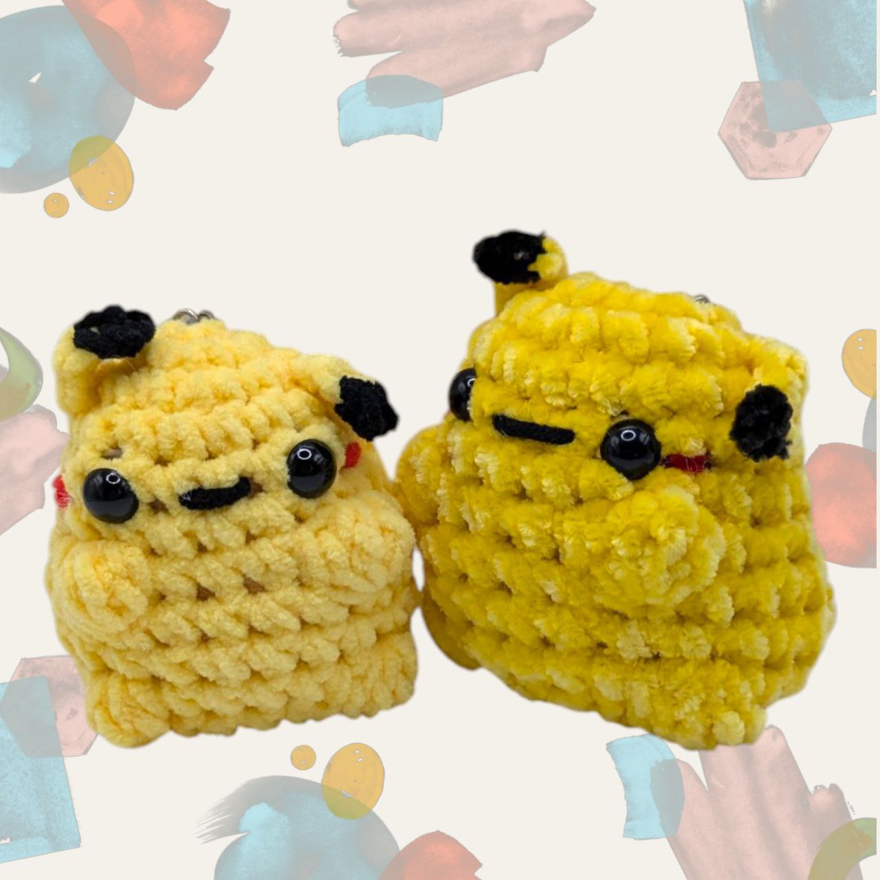 Pikachu Squeaky Crochet Keychain