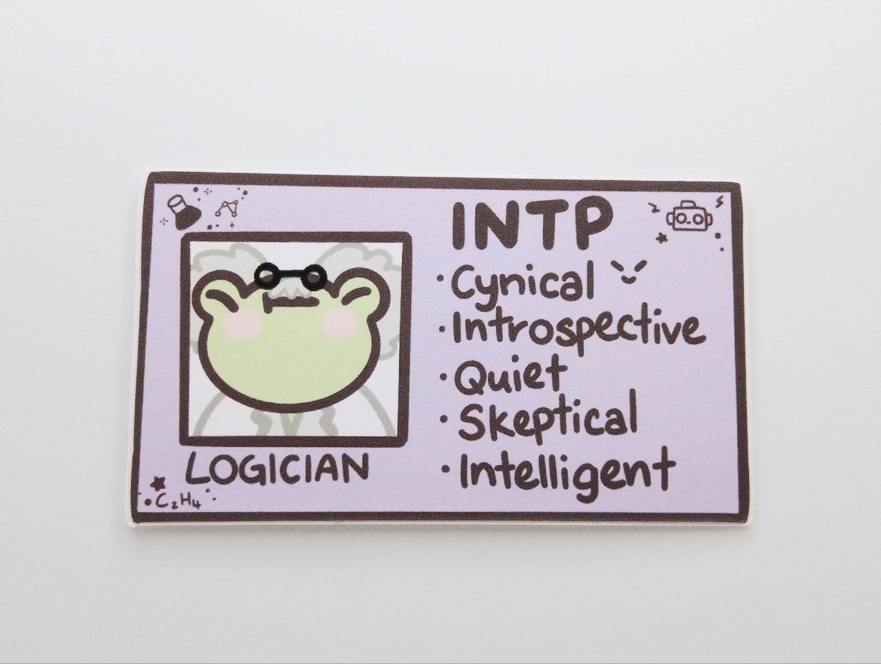 INTP MBTI Card Vinyl Sticker