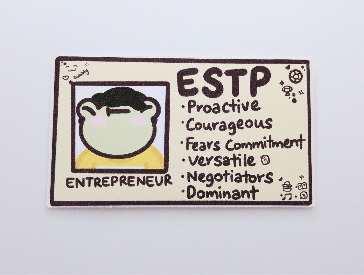 ESTP MBTI Card Vinyl Sticker