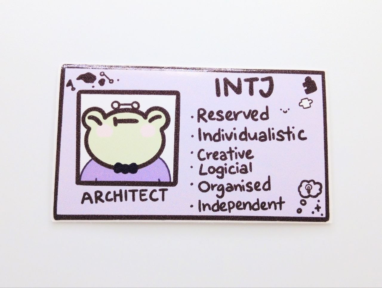 INTJ MBTI Card Vinyl Sticker