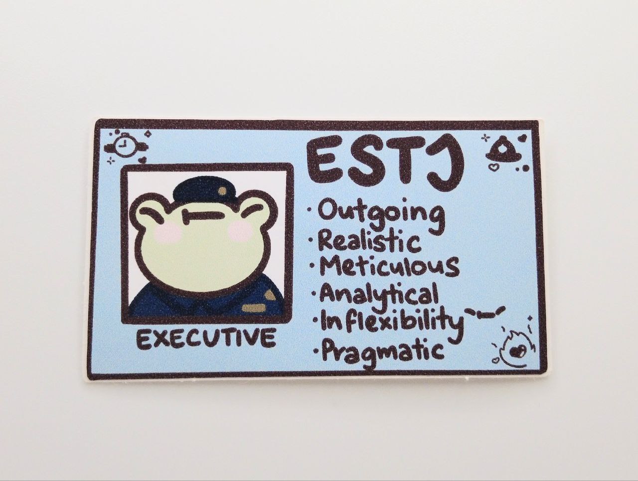 ESTJ MBTI Card Vinyl Sticker