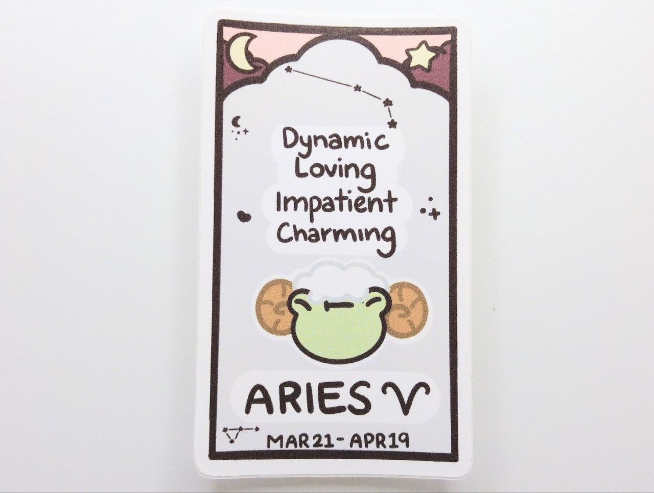 Aries Horoscope Card Vinyl Sticker