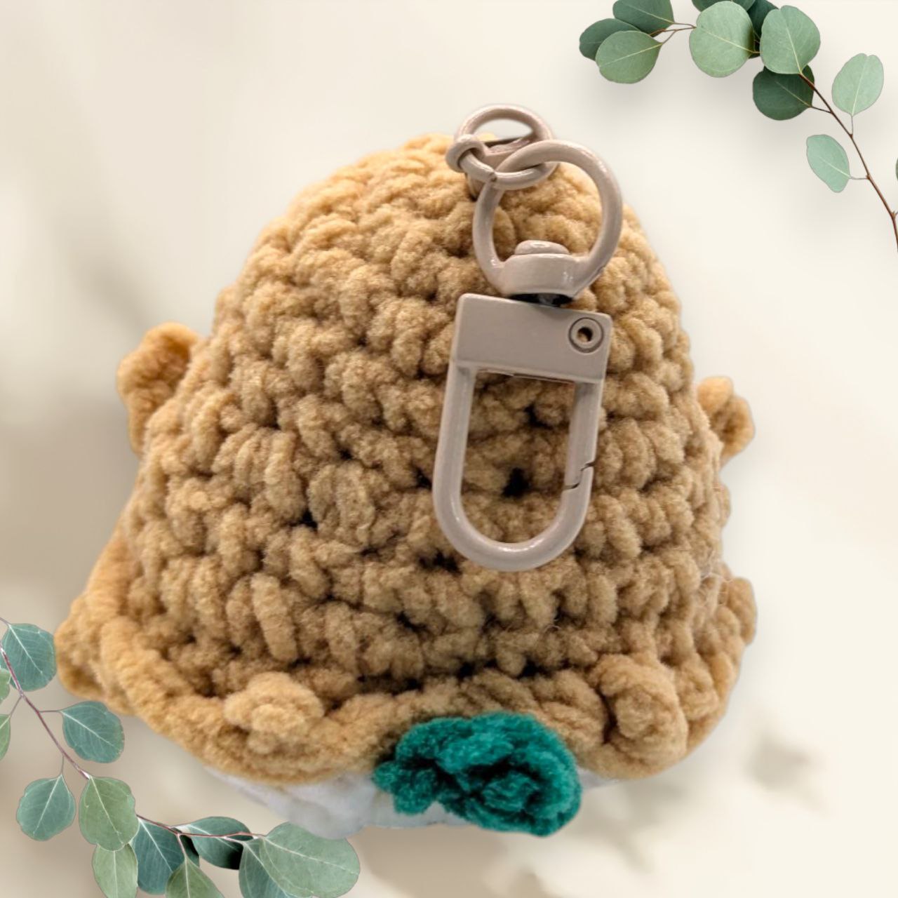 Rowlet Squeaky Crochet Keychain
