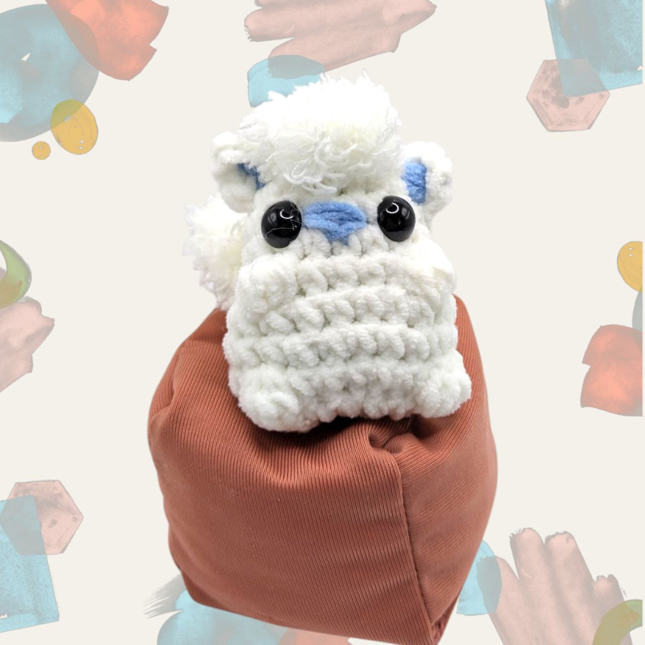 Vulpix Squeaky Crochet Keychain