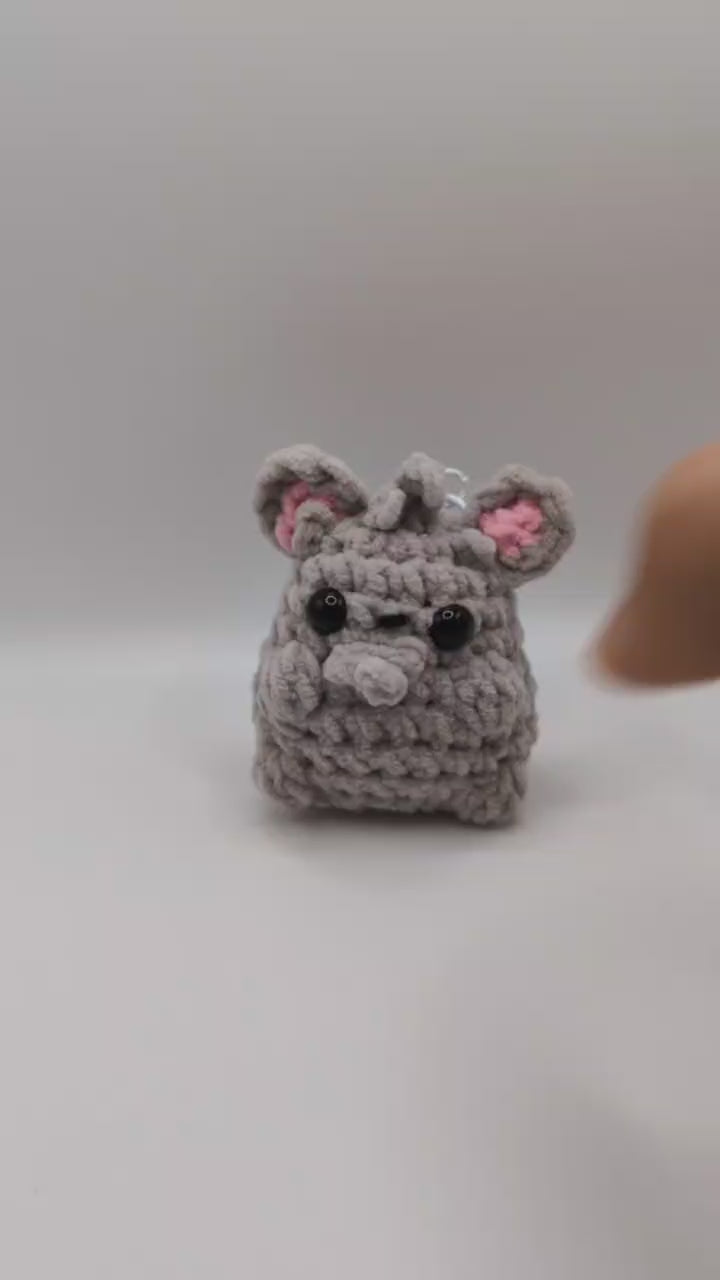 Minccino Squeaky Crochet Keychain