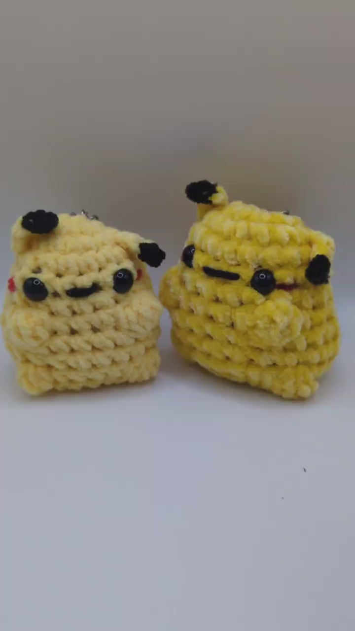Pikachu Squeaky Crochet Keychain