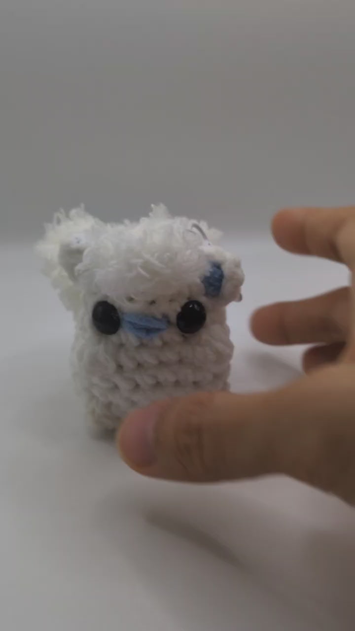 Vulpix Squeaky Crochet Keychain
