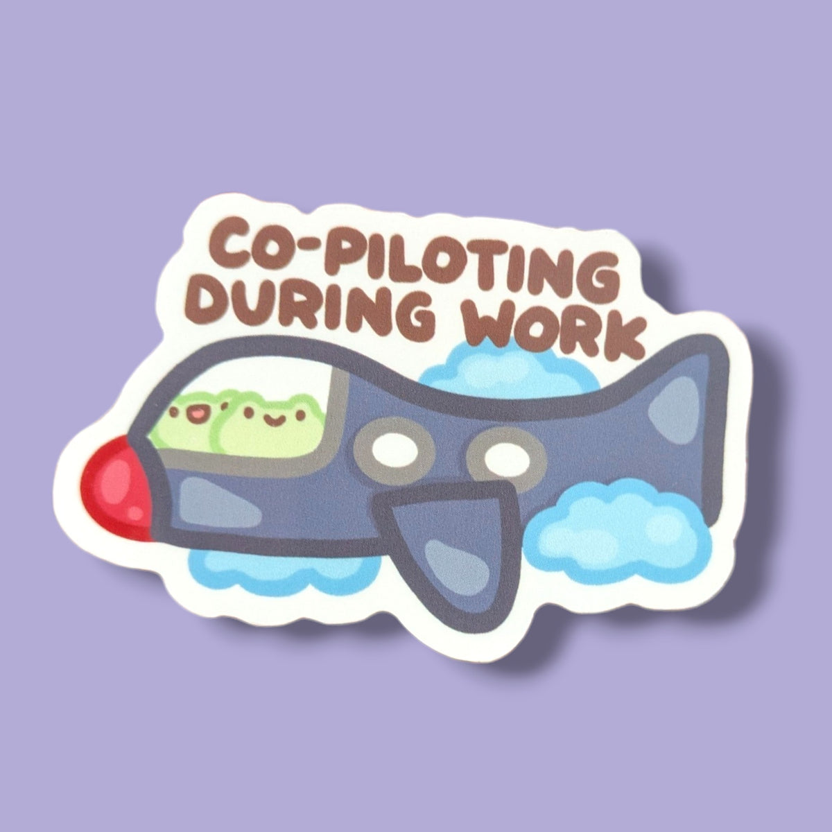Co-piloting During Work Vinyl Sticker